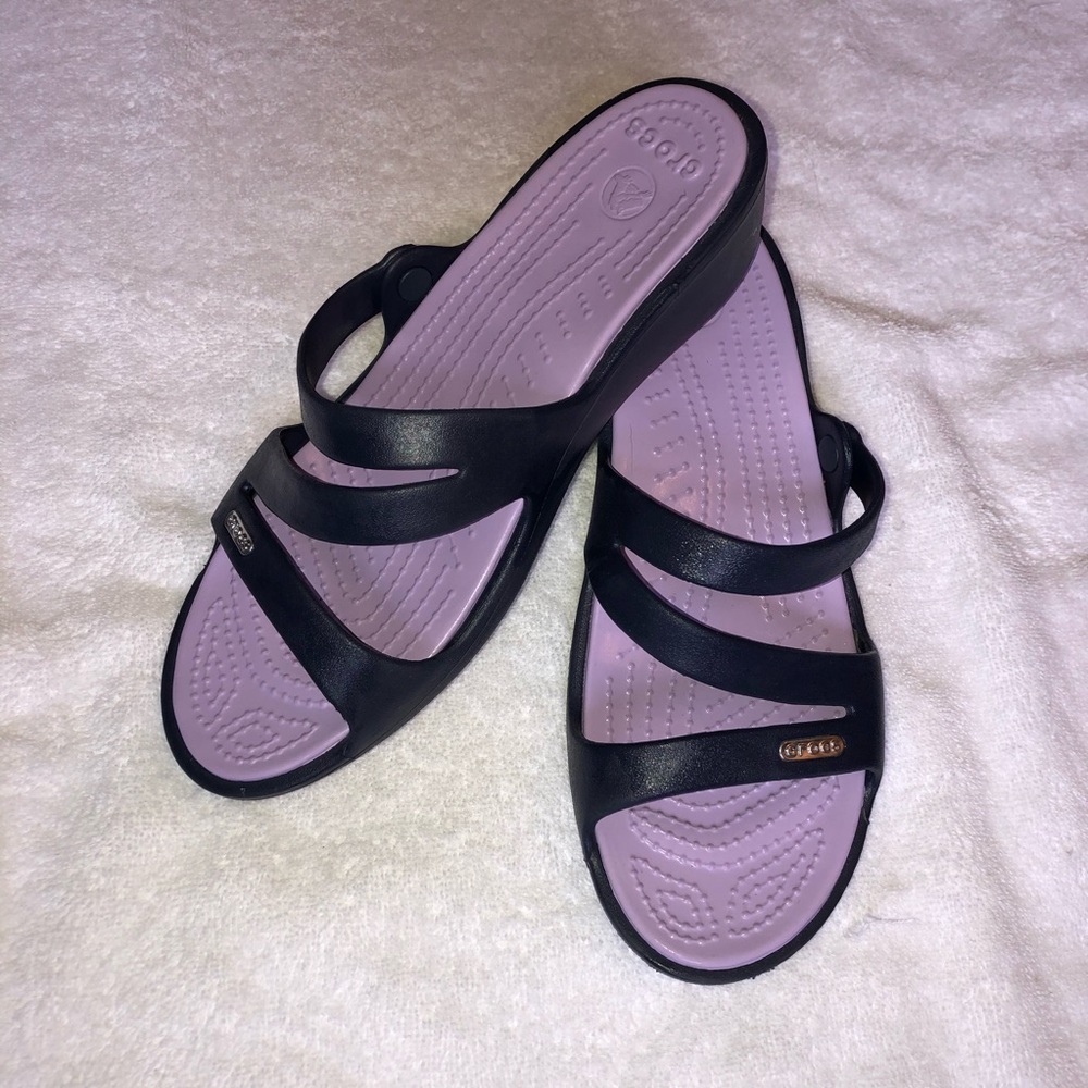 Crocs slides sandal W8 blue lavender